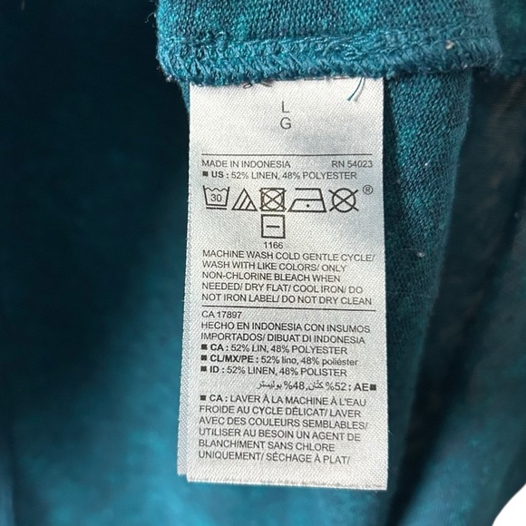 Old Navy Boyfriend Teal Long Sleeve Shirt L - Picture 4 of 4